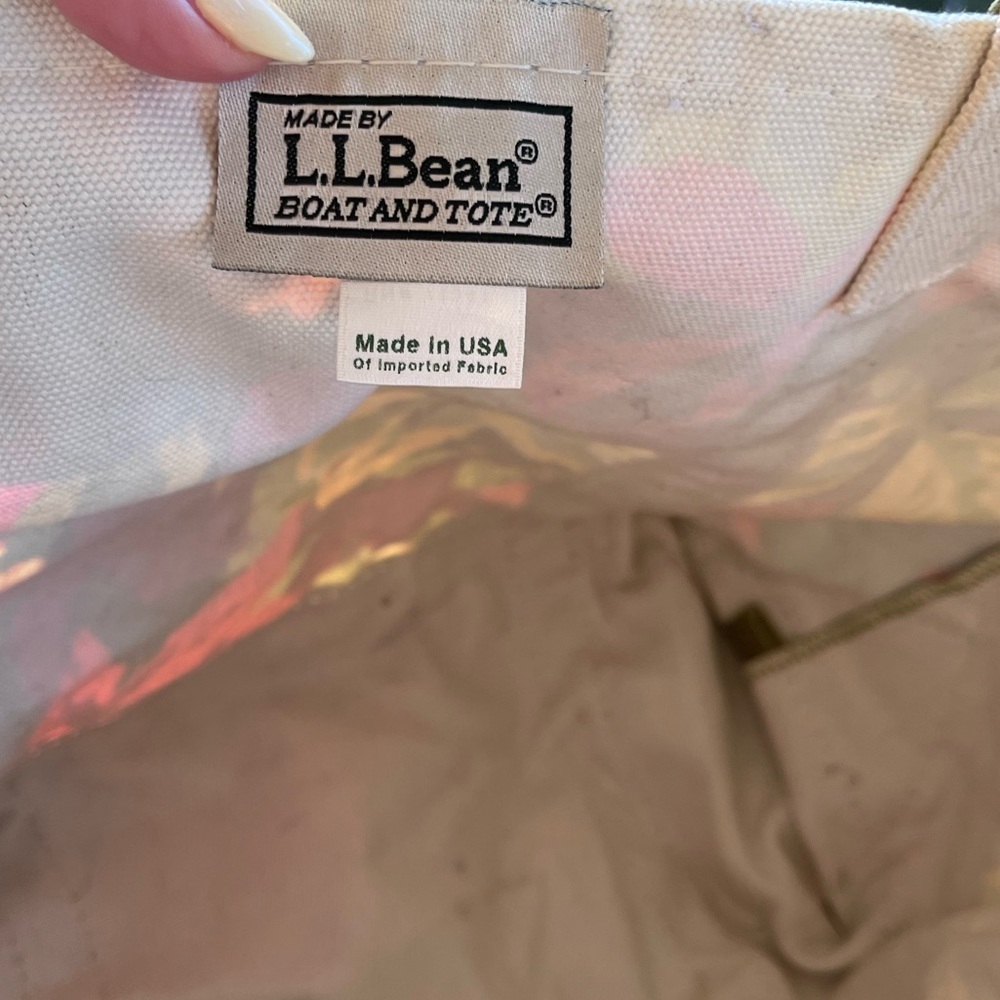 Vintage 90s LLbean boat and tote foliage floral leaves made in USA purse bag - Picture 14 of 15